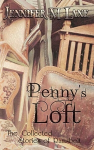 Penny's Loft by Jennifer M. Lane cover is a stack of old chairs like you'd find in a thrift store.