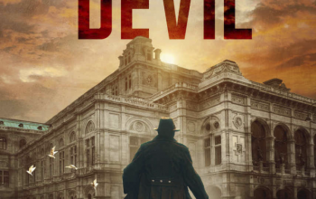 To Kill a Devil, A Mason Collins Crime Thriller by John A. Connell A man in a trenchcoat and hat is running toward a large old European building.