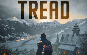 Where the Wicked Tread: A Mason Collins Crime Thriller by John A. Connell A man in a hat, trench coat, and backpack stands on a snowy cliff overlooking a snow-covered village.